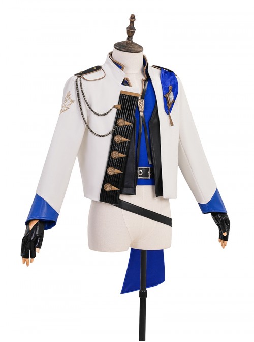 Final Fantasy XIV Prince Dragon Knight Blue Cosplay Men's Halloween Cosplay Costume Set