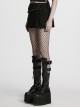 Fashionable Black Irregular Waistband Versatile Sexy Decadent Punk Style Denim Skirt