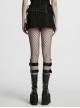 Fashionable Black Irregular Waistband Versatile Sexy Decadent Punk Style Denim Skirt