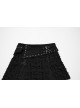 Fashionable Black Irregular Waistband Versatile Sexy Decadent Punk Style Denim Skirt