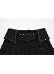 Fashionable Black Irregular Waistband Versatile Sexy Decadent Punk Style Denim Skirt