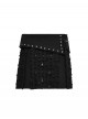 Fashionable Black Irregular Waistband Versatile Sexy Decadent Punk Style Denim Skirt