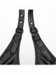 Punk Style Black Elastic Rubberrized Knitted Chiffon Sexy Hollow Chest Halter Neck Dress