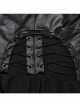 Punk Style Black Elastic Rubberrized Knitted Chiffon Sexy Hollow Chest Halter Neck Dress