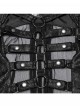 Cracked Faux Leather Chiffon Punk Style Black Personalized Hollow Skeleton Shoulder Buckle Hooded Vest