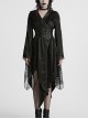 Gothic Punk Style Asymmetric Lapel Collar Asymmetric Hem Elegant Sexy Black Kimono