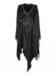 Gothic Punk Style Asymmetric Lapel Collar Asymmetric Hem Elegant Sexy Black Kimono