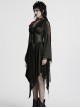 Gothic Punk Style Asymmetric Lapel Collar Asymmetric Hem Elegant Sexy Black Kimono