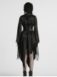 Gothic Punk Style Asymmetric Lapel Collar Asymmetric Hem Elegant Sexy Black Kimono