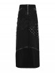 Black Cool Versatile Twill Woven Punk Style Sexy High Slits Detachable Skirt