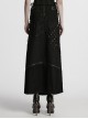 Black Cool Versatile Twill Woven Punk Style Sexy High Slits Detachable Skirt