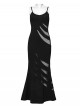 Black Punk Style Sexy Curvy Beauty Hollowed Out Elastic Knit Slim Fit Slip Dress