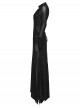 Black Punk Style Visual Creative Lace Mesh Yarn Slim Fit Long Sleeves Dress