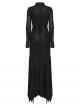 Black Punk Style Visual Creative Lace Mesh Yarn Slim Fit Long Sleeves Dress