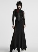 Black Punk Style Visual Creative Lace Mesh Yarn Slim Fit Long Sleeves Dress
