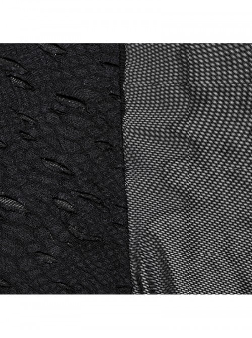 Black Punk Style Visual Creative Lace Mesh Yarn Slim Fit Long Sleeves Dress