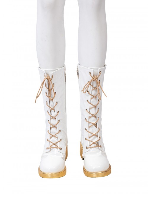 Animated Movie KPop Demon Hunters Zoey Halloween Cosplay Accessories White Boots