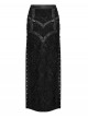 Gothic Style Visual Embroidered Lace Jacquard Black Side High Slit Eyelet Skirt