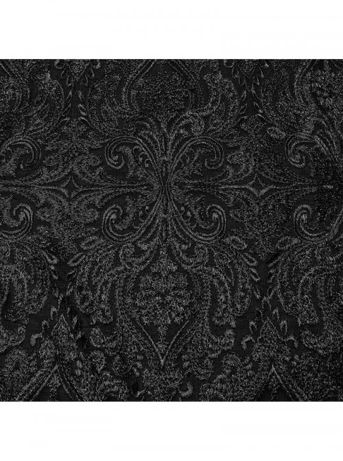 Gothic Style Visual Embroidered Lace Jacquard Black Side High Slit Eyelet Skirt