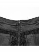 Gothic Style Visual Embroidered Lace Jacquard Black Side High Slit Eyelet Skirt