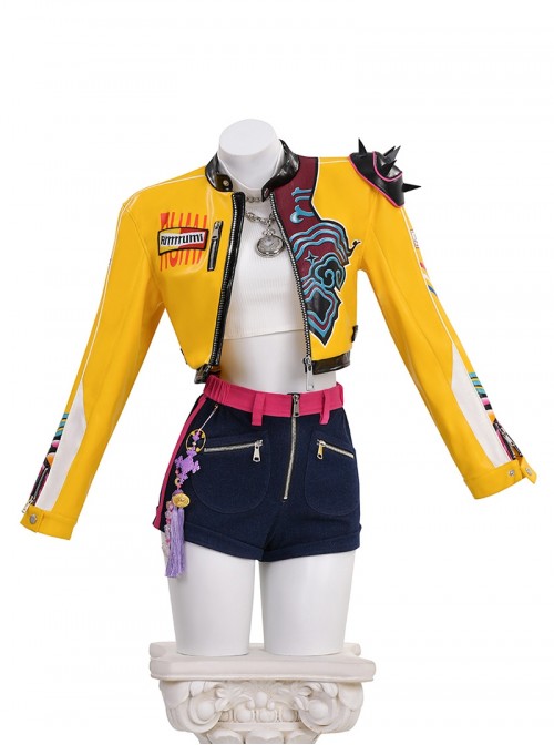 Animated Movie KPop Demon Hunters Rumi Halloween Cosplay Costume Set Without Shoes
