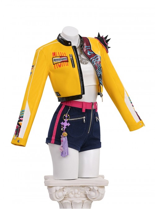 Animated Movie KPop Demon Hunters Rumi Halloween Cosplay Costume Set Without Shoes
