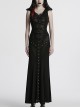 Black Punk Style Sacred Nun Sexy Translucent Mesh Yarn Hooded Visual Slim Fit Dress