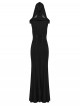 Black Punk Style Sacred Nun Sexy Translucent Mesh Yarn Hooded Visual Slim Fit Dress