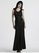 Black Punk Style Sacred Nun Sexy Translucent Mesh Yarn Hooded Visual Slim Fit Dress