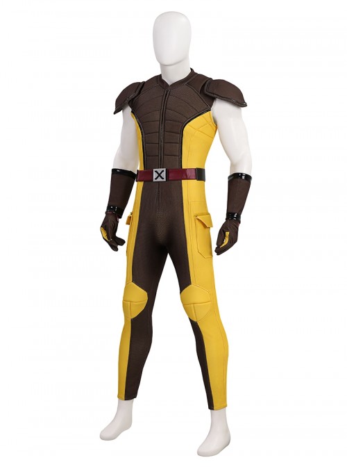 Deadpool & Wolverine Wolverine Brown Battle Suit Halloween Cosplay Costume Set Without Shoes And Wolf Claw