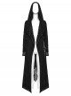 Gothic Style Tattered Knit Black Decadent Asymmetric Knitted Double Layers Hooded Coat
