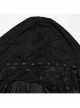 Gothic Style Tattered Knit Black Decadent Asymmetric Knitted Double Layers Hooded Coat