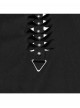 Punk Style Cool Elastic Knitted Denim Versatile Black Hooded Cut Washed Long Sleeves Jacket