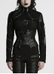 Black Twill Woven Handsome Sexy Unique Visual Focus Punk Style Ultra Short Motorcycle Jacket