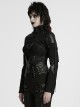 Black Twill Woven Handsome Sexy Unique Visual Focus Punk Style Ultra Short Motorcycle Jacket