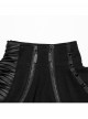 Black Twill Woven Handsome Sexy Unique Visual Focus Punk Style Ultra Short Motorcycle Jacket