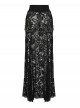 Gothic Style Black Sexy Exquisite Heavy Industry Flower Pattern Lace Split Long Skirt