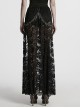 Gothic Style Black Sexy Exquisite Heavy Industry Flower Pattern Lace Split Long Skirt