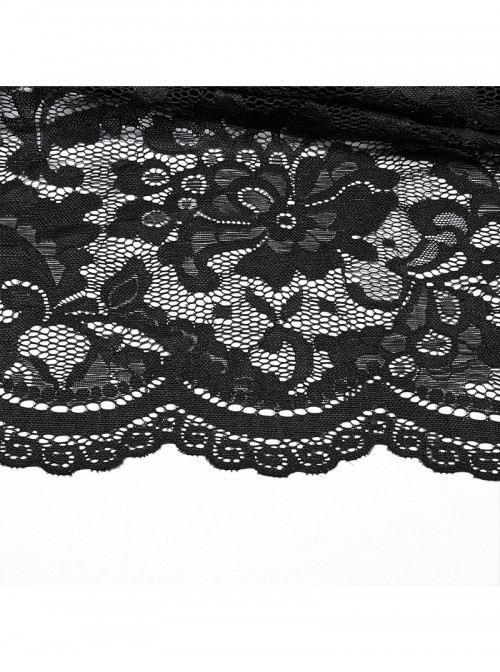 Gothic Style Black Sexy Exquisite Heavy Industry Flower Pattern Lace Split Long Skirt