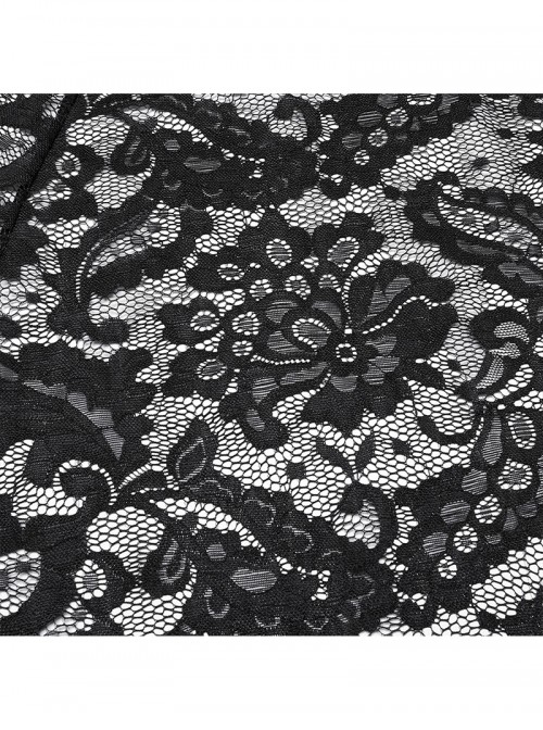 Gothic Style Black Sexy Exquisite Heavy Industry Flower Pattern Lace Split Long Skirt