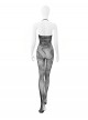 Snake Pattern See-Through Jacquard Mesh Tearable Jumpsuit Halter Neck Body Stockings Sexy Lingerie