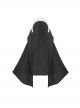 Nun Of The Dark Moon High Waist Exposed Hip Hidden Button Open Crotch Bodysuit Sexy Lingerie Set