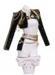 KPop Demon Hunters Rumi Black White Stage Halloween Cosplay Costume Set Without Shoes