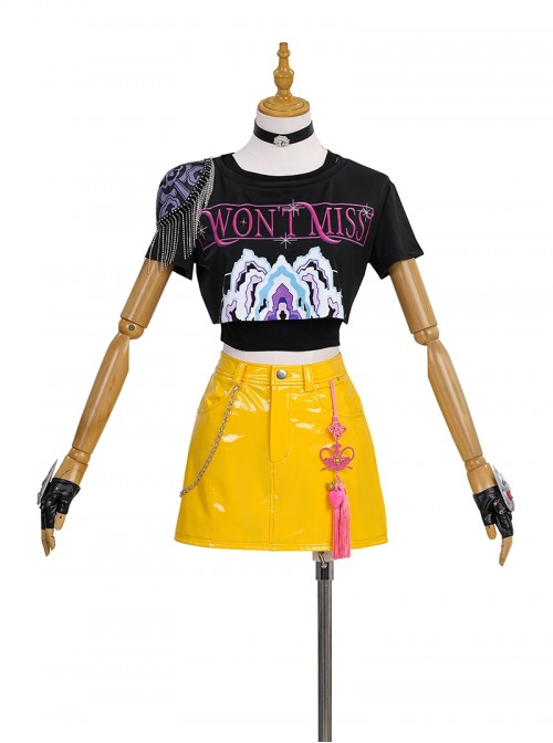 KPop Demon Hunters Mira Short Sleeves Halloween Cosplay Costume Set