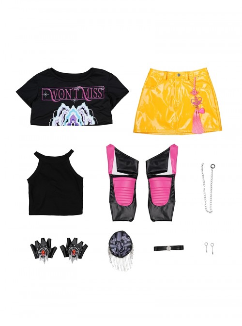 KPop Demon Hunters Mira Short Sleeves Halloween Cosplay Costume Set