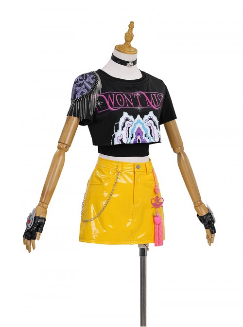KPop Demon Hunters Mira Short Sleeves Halloween Cosplay Costume Set
