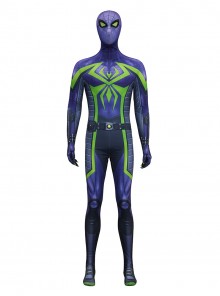 Game Marvels Spider Man 2 Spider Man Miles Morales Purple Reign Bodysuit Halloween Cosplay Costume Set