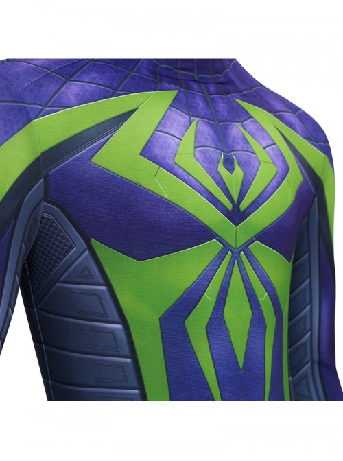Game Marvels Spider Man 2 Spider Man Miles Morales Purple Reign Bodysuit Halloween Cosplay Costume Set