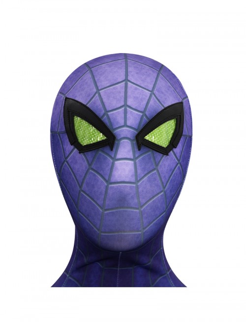 Game Marvels Spider Man 2 Spider Man Miles Morales Purple Reign Bodysuit Halloween Cosplay Costume Set