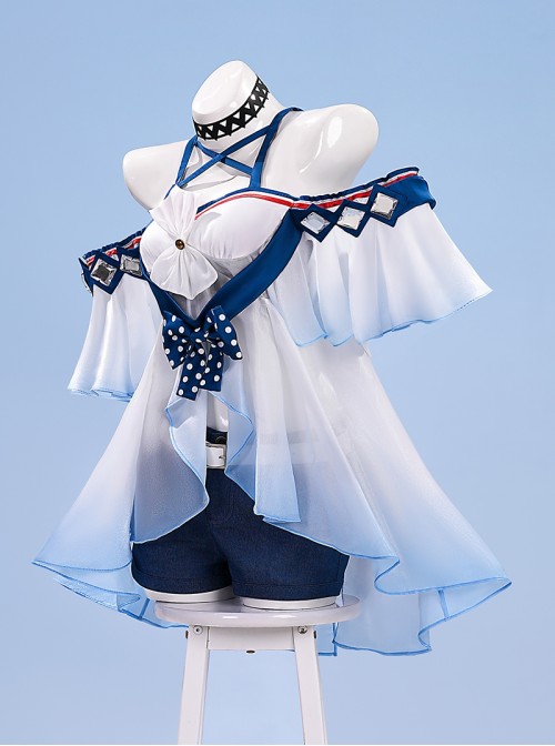 Game Arknights Skadi Riding The Waves Halloween Cosplay Costume Set
